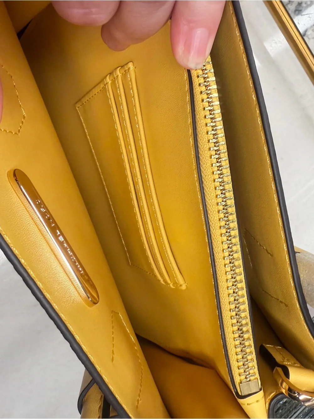 Michael Kors Mercer Medium Pebbled Leather Crossbody Bag in Daffodil Yellow